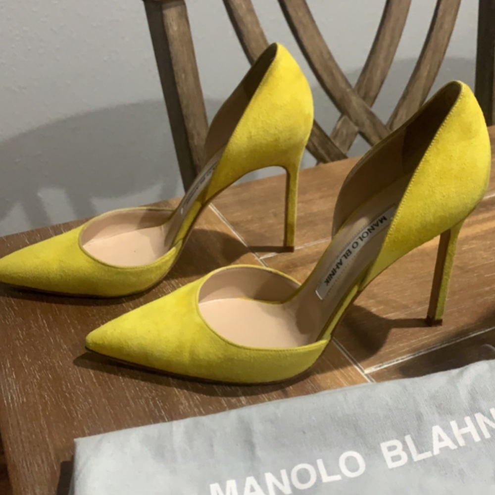36.5 Canary Yellow Manolo Blahniks